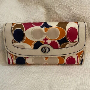 COACH - signature sateen multicolor wallet - NWT